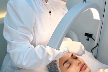 Profissional realizando limpeza de pele profunda
